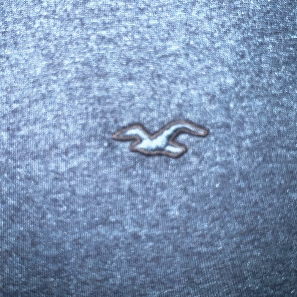 SET OF TWO Hollister Gray/Blue Short Sleeve Tees with Crew Neck - Picture 7 of 7